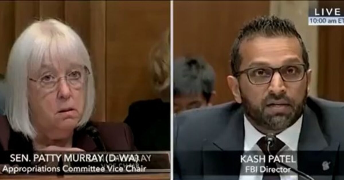 WATCH: Kash Patel Completely Annihilates Low-IQ Senator Patty Murray After She Foolishly Accuses Him of “Weaponizing” and “Politicizing” the FBI