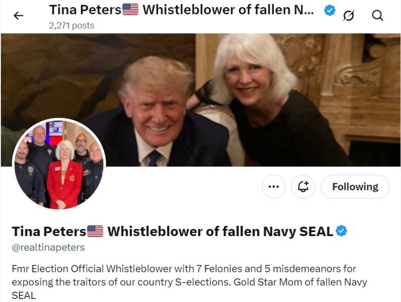Tina Peters’ Open Letter to President Trump from Prison One Week Before Her 70th Birthday