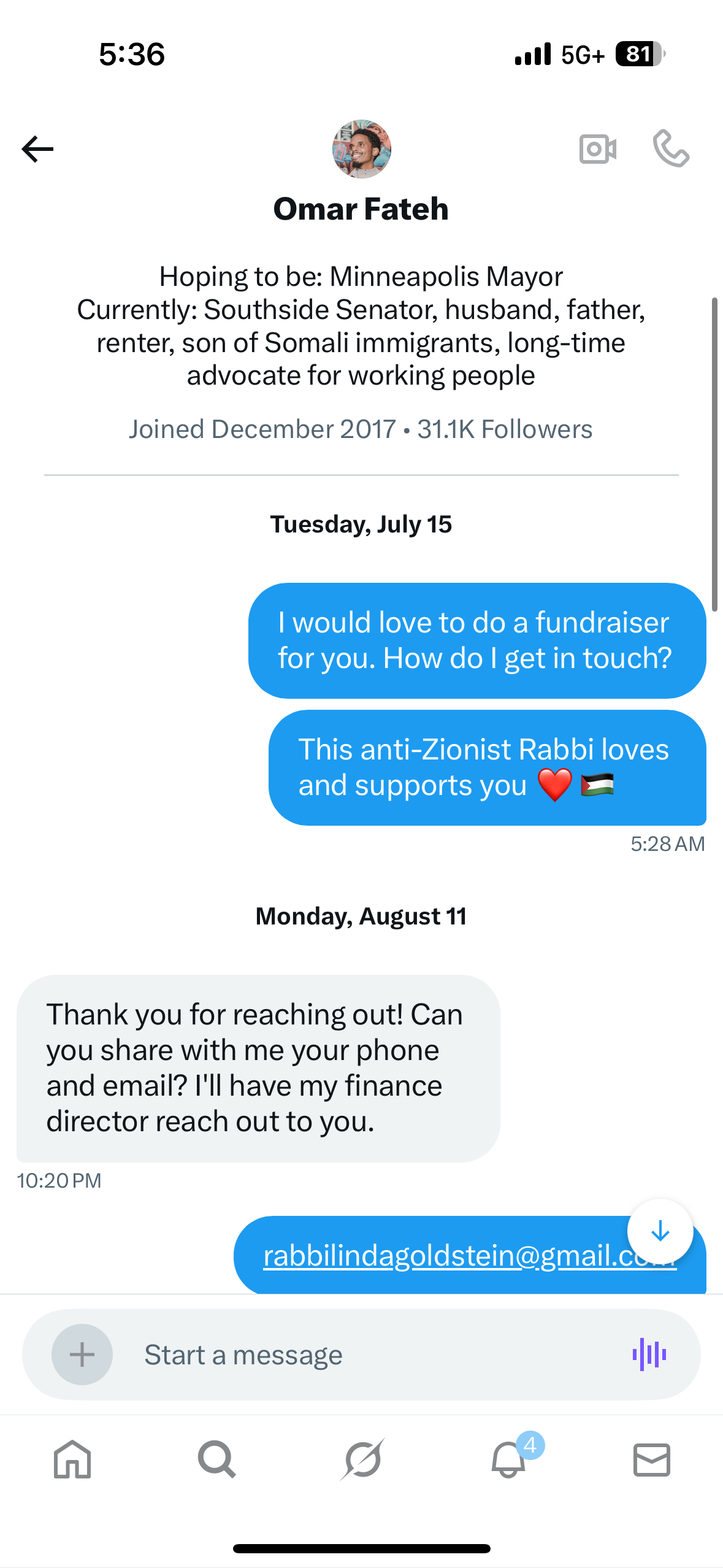 Socialist Minneapolis Mayoral Candidate Falls for ‘Chief Rabbi of Gaza’ Parody Account