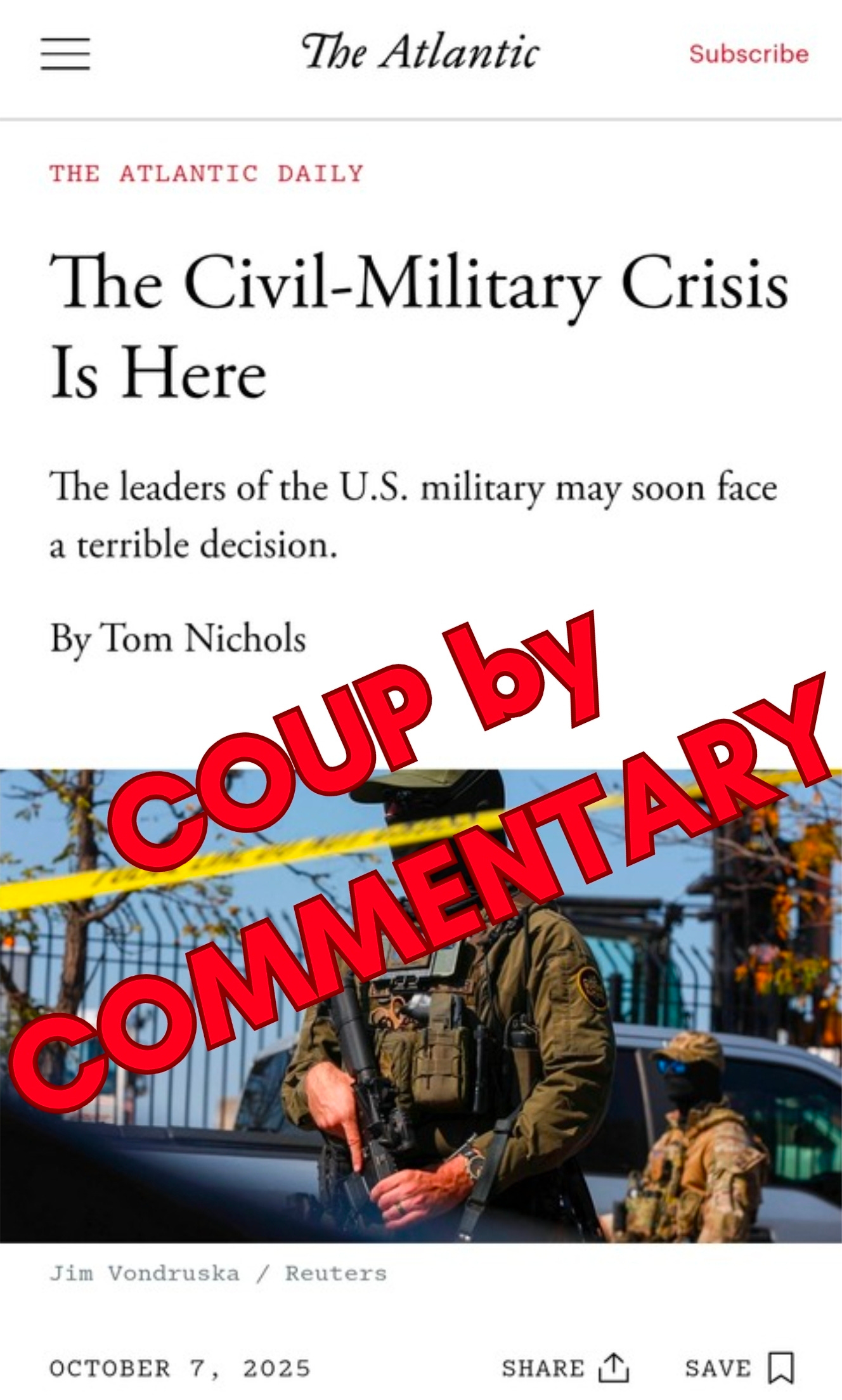 Defying the Commander in Chief Is Not Heroism — It’s Treason