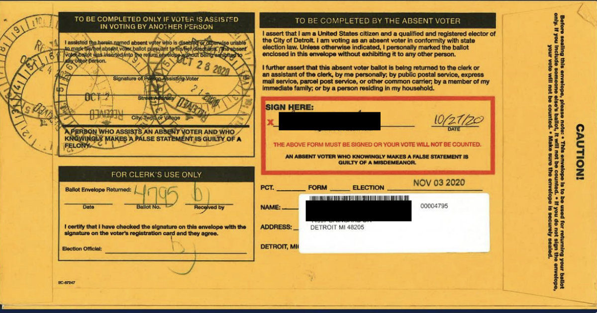 UPDATE: We’ve Completed 40 PERCENT Of Our Investigation Into Detroit’s 2020 Absentee Ballot Envelopes And We’re Now Beginning To Understand Why They Covered The Windows